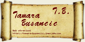 Tamara Busančić vizit kartica